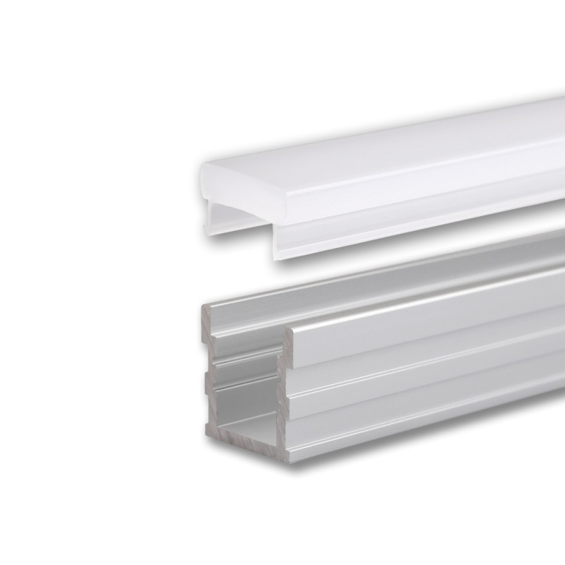 LED Profil GROUND-OUT16, befahrbar, Aluminium eloxiert, 200cm, inkl. Abdeckung opal