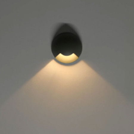 LED Bodeneinbaustrahler, rund 1SIDE 60mm, schwarz, 12-24V, IP67, 3W, 60°, warmweiß