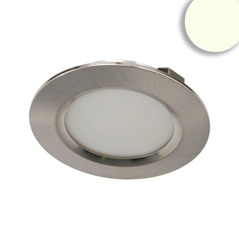 LED Möbeleinbaustrahler MiniAMP silber, rund, 3W, 120°, 24V DC, 1900-4000K CCT, dimmbar