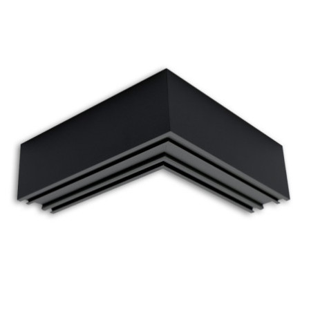 LAMP30V2 90° Eck, geschweißt, 120x120mm, schwarz RAL 9005, exkl. Cover
