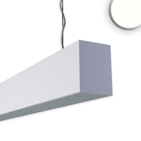 PROLAMP 30FIDhs Pendel 248W silber, 5884mm, doppelt asymmetr. 25°, Push/DALI dimmbar, 4000K+4000K, 2-teilig