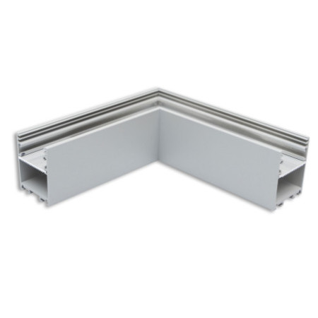 LAMP30V2 90° Eck, geschweißt, 120x120mm, silber pulverbeschichtet, exkl. Cover