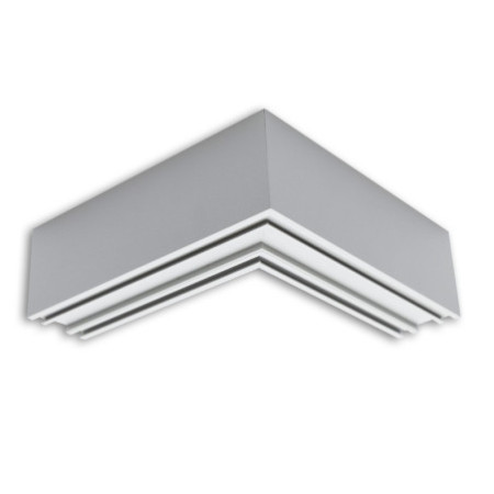 LAMP30V2 90° Eck, geschweißt, 120x120mm, silber pulverbeschichtet, exkl. Cover