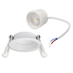 LED Einbaustr. Back68, weiß matt, rund, 5W, CRI90, 3000K, schwenkbar, rückvers., UGR unter 12, dimmbar