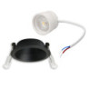 LED Einbaustr. Back68, schwarz matt, rund, 5W, CRI90, 3000K, schwenkbar, rückvers., UGR unter 12, dimmbar
