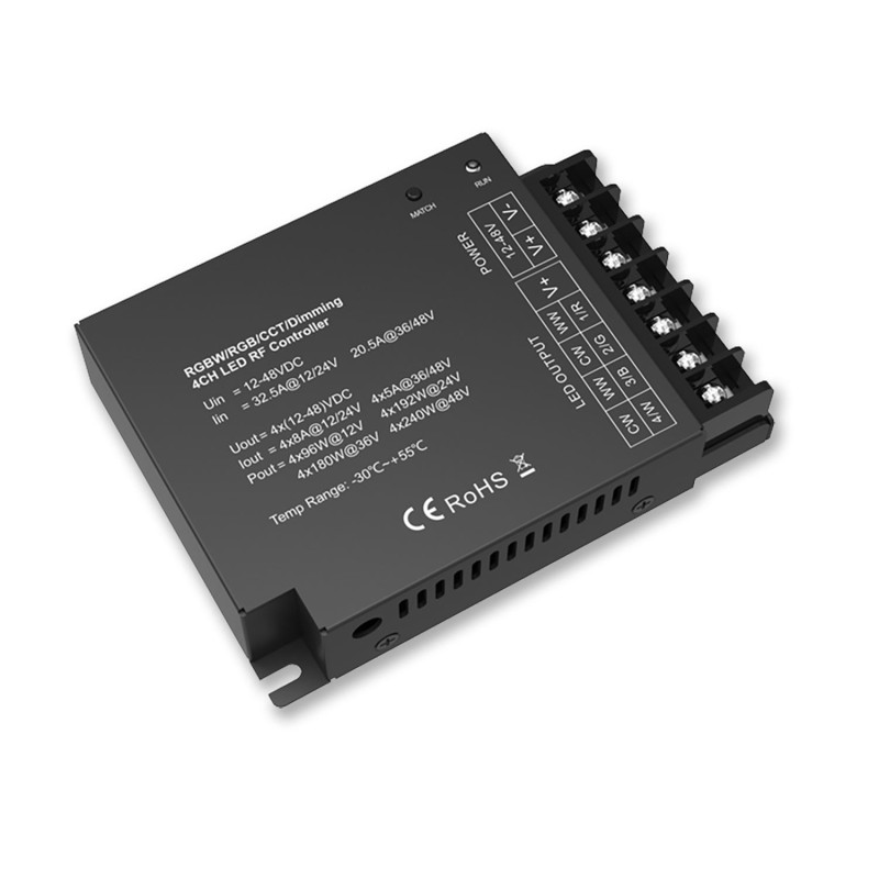 Sys-Pro Funk Mesh PWM-Dimmer, 1-4 Kanal, 12-24V DC 4x8A, 36-48V DC 4x5A