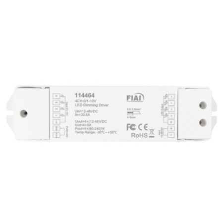 1xPush / 4x1-10V Input zu 4 Kanal PWM Output, 12-48V DC 4x5A
