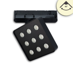 3-Phasen Schienenstrahler MATRIX, 20W, 40°, schwarz, 4000K, UGR unter 19, DALI dimmbar