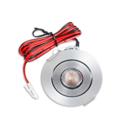 LED Einbauleuchte MiniAMP alu gebürstet, 3W, 24V DC, warmweiß, dimmbar