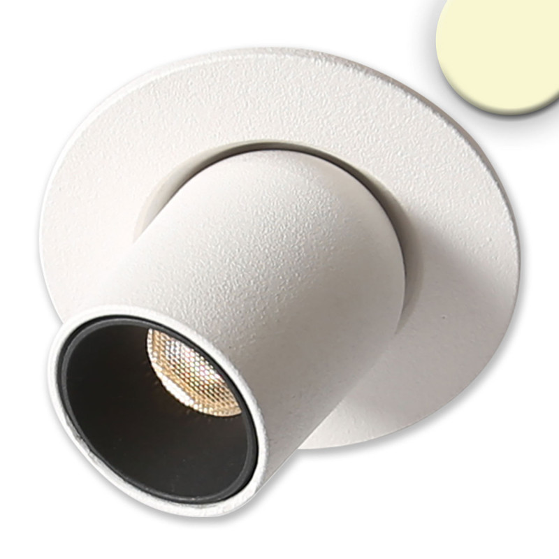 LED Einbauleuchte Pipe MiniAMP weiß, 3W, 24V DC, warmweiß, dimmbar