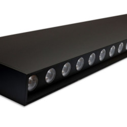 LED Hängeleuchte Raster UGR unter 19, 36°, 120cm, schwarz, 30W, 4000K, DALI dimmbar