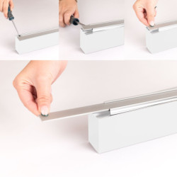 LED Leuchtenprofil HALON Aluminium weiß RAL 9003, 200cm, mit einklickbarem Kühlstreifen