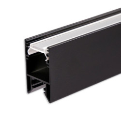 LED Leuchtenprofil HALON Aluminium schwarz RAL 9005, 300cm, mit einklickbarem Kühlstreifen