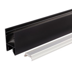 LED Leuchtenprofil HALON Aluminium schwarz RAL 9005, 300cm, mit einklickbarem Kühlstreifen
