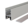 LED Leuchtenprofil HALON Aluminium silber pulverbeschichtet, 200cm, Kühlstreifen schiebbar