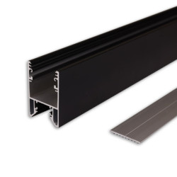 LED Leuchtenprofil HALON Aluminium schwarz RAL 9005, 200cm, Kühlstreifen schiebbar
