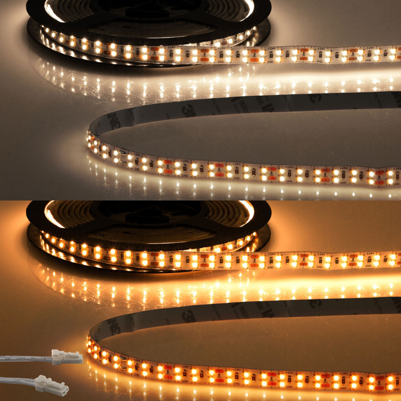 LED CRI919/940 MiniAMP CCT Flexband, 24V DC, 21W, IP20, 250cm, 2 polig, Kabel mit Stecker, 480 LED/m
