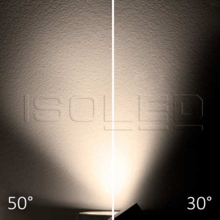 3-Phasen Schienenstrahler fokussierbar, 30W, 30°-50°, schwarz matt, 3000K, dimmbar