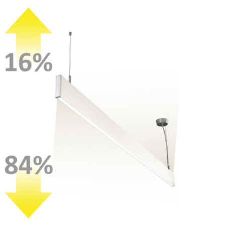LED Hängeleuchte Linear Up&Down 600, 25W, prismatisch, linear- u. 90° verbindbar, weiß, warmweiß