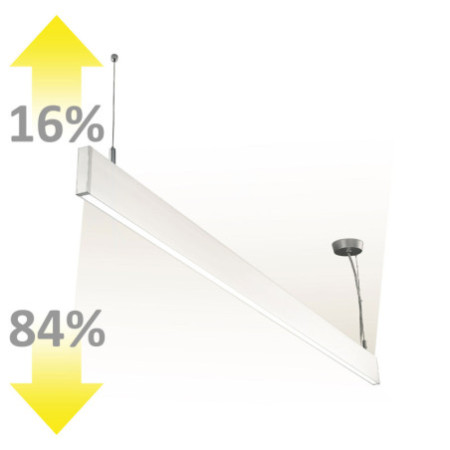 LED Hängeleuchte Linear Up&Down 1200, 40W, prismatisch, linear- u. 90° verbindbar, weiß, neutralweiß