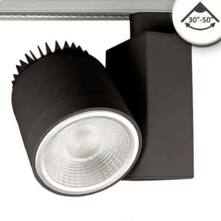 3-Phasen Schienenstrahler fokussierbar, 35W, 30°-50°, schwarz matt, 4000K, CRI92