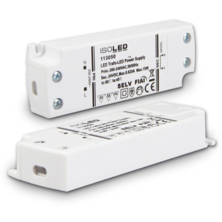 LED Trafo 24V/DC, 0-15W, SELV, ultraflach, schmal
