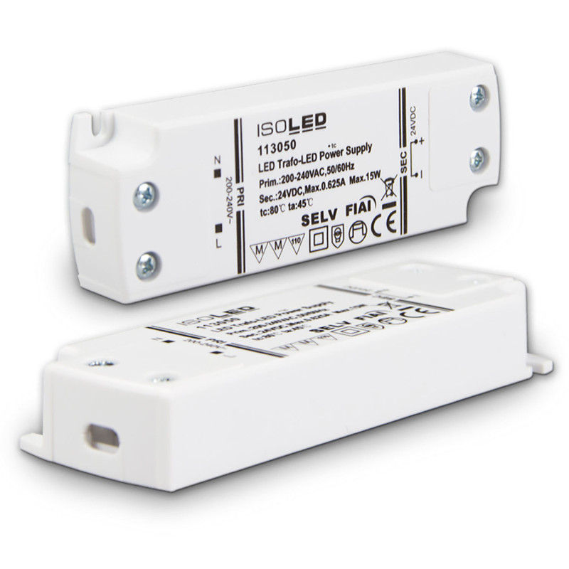 LED Trafo 24V/DC, 0-15W, SELV, ultraflach, schmal