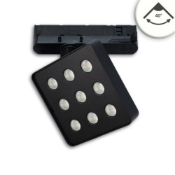 3-Phasen Schienenstrahler MATRIX, 20W, 40°, schwarz, 4000K, UGR unter 19
