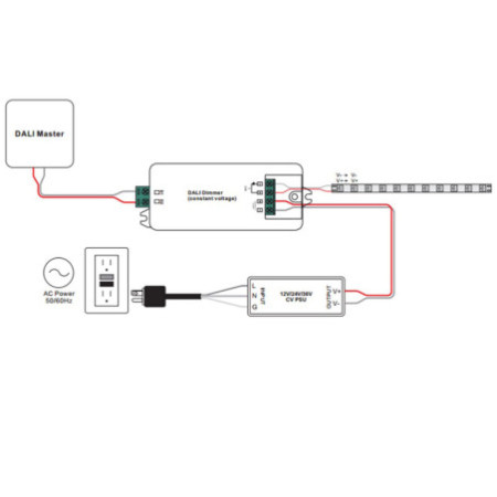 DALI 1 Adresse PWM-Dimmer 12-36V, 1 Kanal, 12-36V 8A
