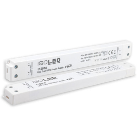 LED Trafo 12V/DC, 0-30W, SELV, ultraflach, schmal