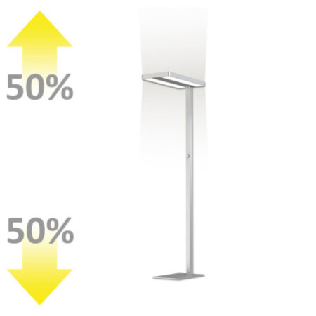 LED Office Pro Stehleuchte Up&Down, 40W+40W, Licht-/Bewegungssensor, UGR unter 19, neutralweiß, Dimm-Regl