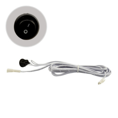MiniAMP Einbauschalter Ein/Aus, female-Buchse und male-Stecker, 30cm+200cm, 2-polig, weiß, max. 5A