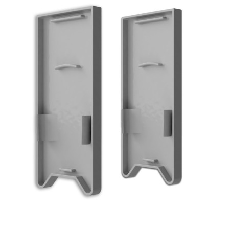 Endkappe EC120 mit Lichtfalle, silber für Leuchtenprofil HALON mit U-Cover C63, 2 Stück