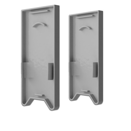 Endkappe EC121 mit Lichtfalle, silber für Leuchtenprofil HALON mit U-Cover C68, 2 Stück