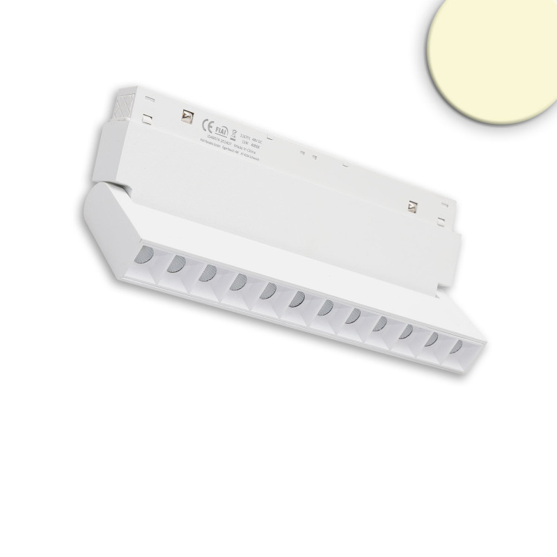 Raster-Schienen-Strahler 22cm weiß, 12W, 36°, UGR 19, 48V DC, 3000K, CRI90, DALI dimmbar